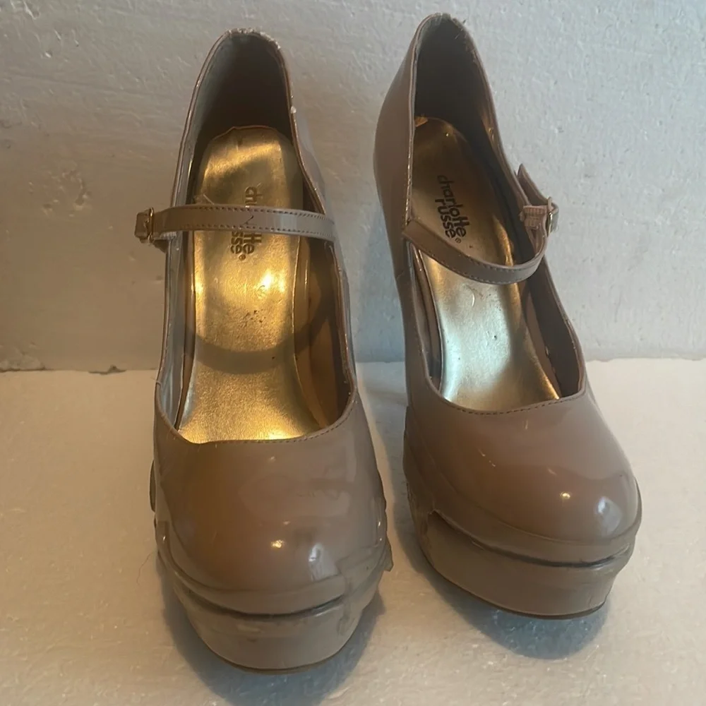 Charlotte Russe shifty platform ultra high heels nude formal women’s size 8